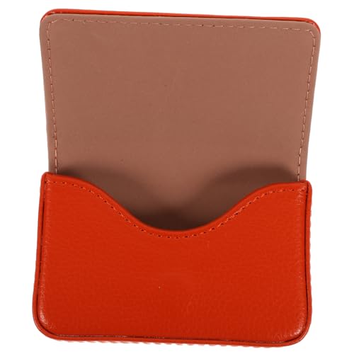 ERINGOGO Kartenetui Aus Pu Großer Kapazität Multifunktionales Design Für Büro Und Alltag Eleganter Kartenhalter Für Visitenkarten Orangefarbenes Modell Für Männer Und Frauen von ERINGOGO