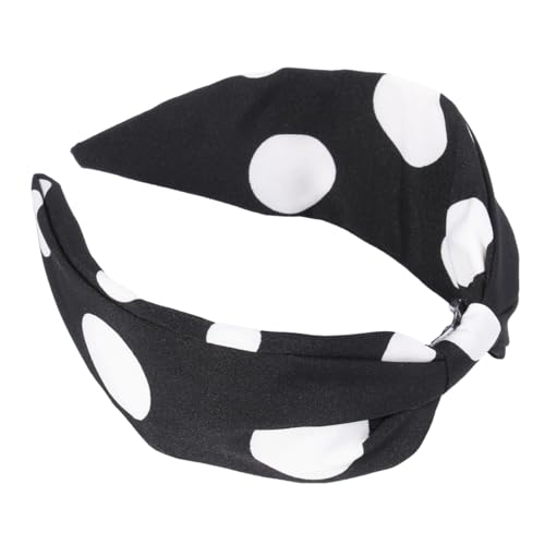 ERINGOGO Knoten-haarreif Mit Wellenpunkten Für Damen Und Mädchen Breitkrempiger Haarreif Als Modisches Stirnband Schwarz Und Weiß Gepunktet von ERINGOGO