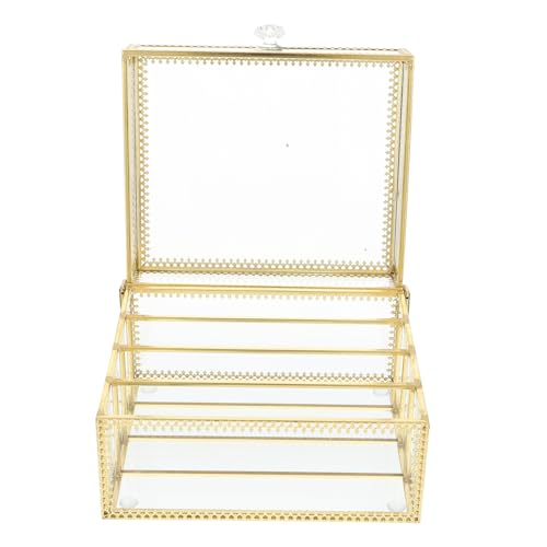 ERINGOGO Kosmetik Aufbewahrungsbox aus und Legierung mit Deckel Mittlere Multifunktionaler Make Up Organizer für Lippenstift Lidschatten Langlebig und Platzsparend für Schminktisch von ERINGOGO