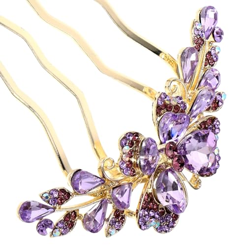 ERINGOGO Kristall Haarkamm mit Strass Schleife Zähne Haarnadel für Frauen Brautschmuck Eleganter Kopfschmuck Modischer Haarschmuck für Besondere Anlässe von ERINGOGO