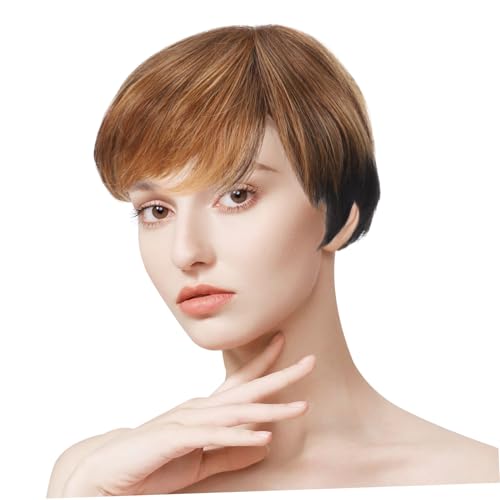 ERINGOGO Kurze Bob-Perücke mit Natürlichem Fransen Synthetisches Haar Leicht und Sommerfreundlich Verstellbar für Vielseitiges Styling Kurzhaar-perücke für Frauen Täglicher Gebrauch und von ERINGOGO