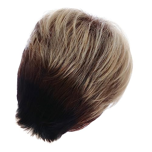 ERINGOGO Kurze Synthetische Perücke Mit Schrägfransen Für Damen Stylische Party-perücke Aus Hochwertigem Kunsthaar Leicht Und Atmungsaktiv Für Alltag Oder Besondere Anlässe von ERINGOGO