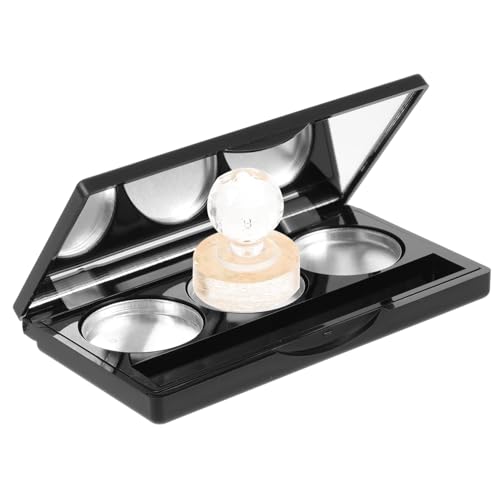 ERINGOGO Leere Tragbare Make Up Palette mit Runden Aluminium Lidschattenpfannen Integrierter Spiegel Kompakte Kosmetik Aufbewahrungsbox für DIY Lidschatten Leicht für Reisen und Täglichen von ERINGOGO
