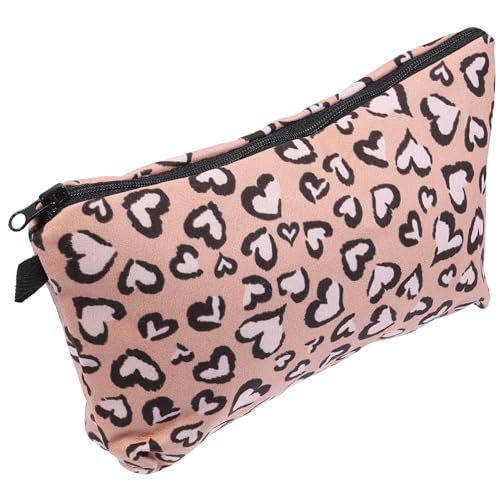 ERINGOGO Leopard Print Kosmetiktasche Damen Schminktasche mit Fächern Tragbare Make up Tasche Organizer Kulturbeutel für Reisen und Alltag Kleine Multifunktions Aufbewahrungstasche von ERINGOGO