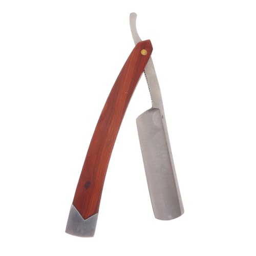 ERINGOGO Manueller Rasiermesser mit Holzgriff Faltbar Langlebig für Herren Bart Rasur Präzise Sicher Vielseitig für Bart Koteletten Kurze Haare Friseure Salon Nutzung von ERINGOGO