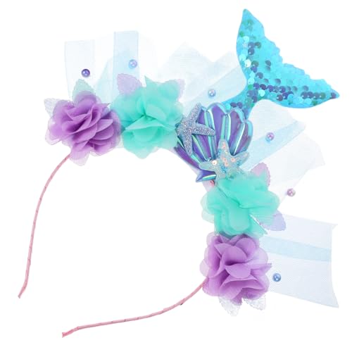 ERINGOGO Meerjungfrauenschwanz-stirnband Dekoratives Haarband Party-haaraccessoire Stilvoller Kopfschmuck Meerjungfrauen-haarreifen Haarschmuck Für Geburtstagsfeiern Exquisites Stirnband von ERINGOGO