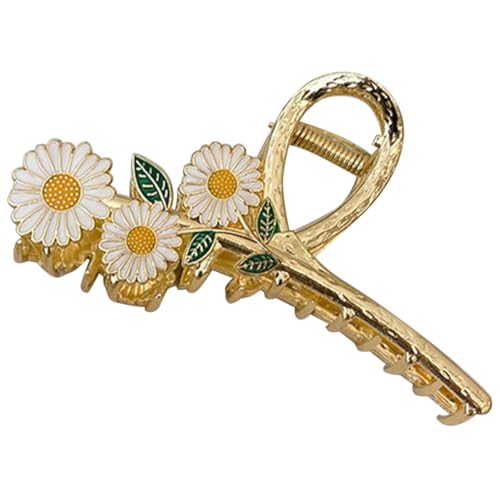 ERINGOGO Metall Haarklammer Gänseblümchen Design Stabile Haarspange für Frauen Robust und Langlebig Geeignet für Dünnes und Dickes Haar Dekorativer Haarclip für Alltag Hochzeit und von ERINGOGO