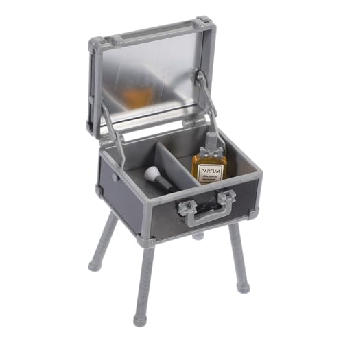 ERINGOGO Miniatur Kosmetikkoffer Modell mit Schminke Miniatur Makeup Aufbewahrungsbox Mini Haus Dekoration Filigranes Puppenhaus Zubehör Leicht Tragbar Kompakt Elegantes Design von ERINGOGO