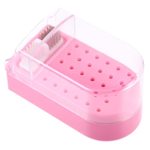 ERINGOGO Nagelbohrer Aufbewahrungsbox Nagelbohrer Bits Organizer Transparent Staubdicht Praktisch für Maniküre und Nagelstudio Zuhause und Profi Gebrauch von ERINGOGO