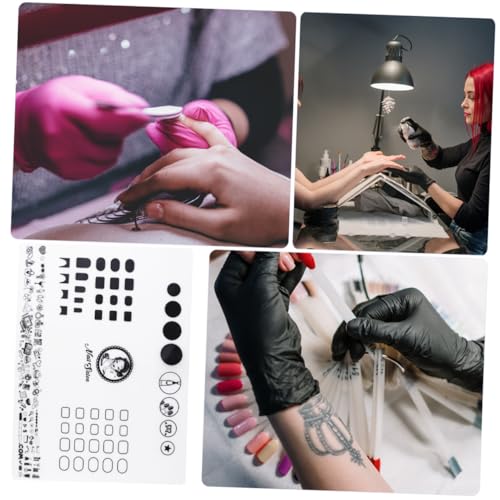 ERINGOGO Nagelkunst Silikonmatte Maniküre Übungsblock Flexibel Waschbar Nagellack Stempel Pad Nail Sticker Guide für French Nails Art Stamping Table Cover von ERINGOGO