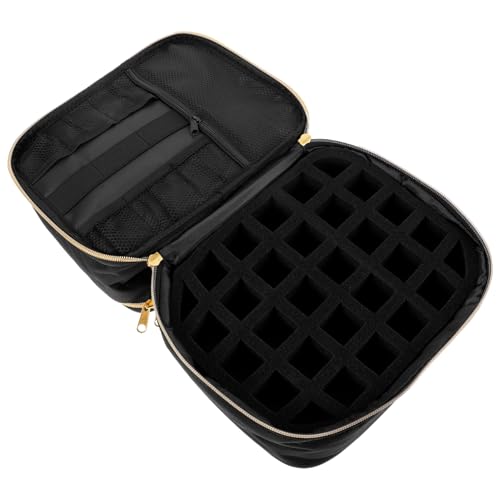 ERINGOGO Nagellack Organizer Tasche Doppellagig Nylon Nagellack Flaschen Aufbewahrungstasche Tragbar Großes Fassungsvermögen und Reise Schwarz ERINGOGO Nagellack Organizer Tasche Doppellagig Nylon Nagellack Flaschen Aufbewahrungstasche Tragbar Großes Fassungsvermögen und Reise Schwarz von ERINGOGO