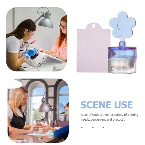 ERINGOGO Nagelstempel mit Silikon Blumen Griff und Weichem Kissen Transparentes Nail Art Werkzeug für Stamping Gelnägel Wiederverwendbar und Einfach zu Bedienen Geeignet für Nagelstudio von ERINGOGO