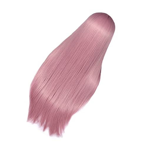 ERINGOGO Perücke Rosa Für Damen Lange Naturgetreue Perücke Aus Hochwertigem Kunstfaser Für Party Halloween Cosplay Und Alltag Dekoratives Kopfschmuck Für Mädchen von ERINGOGO