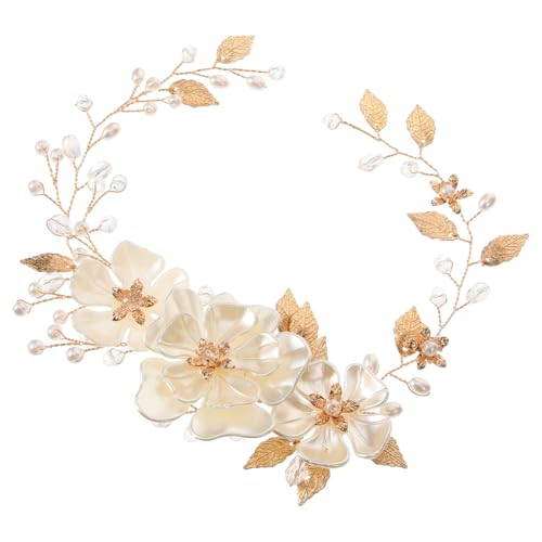 ERINGOGO Perlen und Haarband für Damen Brautschmuck mit Strasssteinen Festliches Haarschmuck Accessoire für Hochzeit Party und Besondere Anlässe Rutschfester Eleganter Kopfschmuck von ERINGOGO