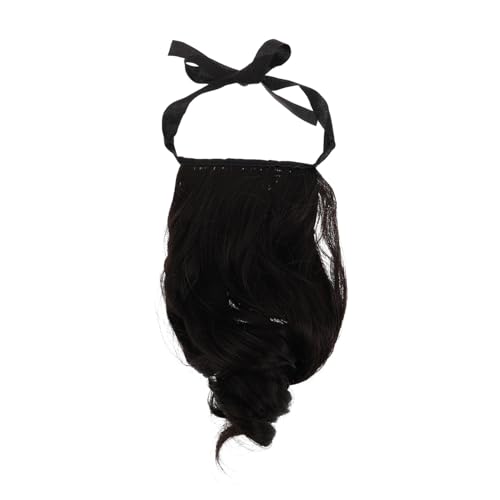 ERINGOGO Pferdeschwanz Haarteil Braun Gewellter Kurzhaar Extension mit Bindeband Natürlich Wirkende Lockige Echthaarverlängerung für Damen Einfach Anzubringender Hoher Vielseitig von ERINGOGO