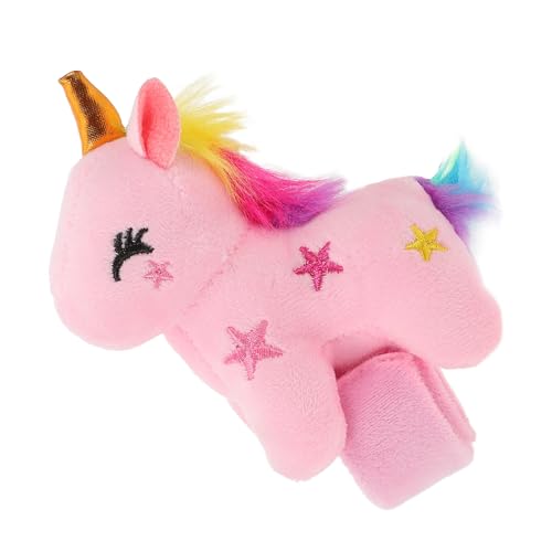 ERINGOGO Plüsch Einhorn Slap Armband Kuscheliges Stofftier Handgelenkband Partydeko Sanft Bequem Langlebig für Geburtstagsfeier und Tiermotto Events Rosa von ERINGOGO