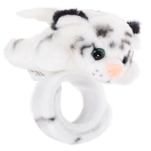ERINGOGO Plüsch Schnapparmband Weißer Tiger Motiv Kuscheliger Slap Wristband Party Mitgebsel Jungle Thema Geburtstagsfeier Geschenk von ERINGOGO