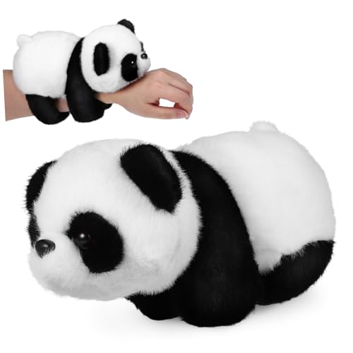 ERINGOGO Plüsch schnapparmband Panda Tierarmband Weiches Kuscheltier Armband Verstellbar Komfortabel Für Erwachsene Party Zubehör von ERINGOGO