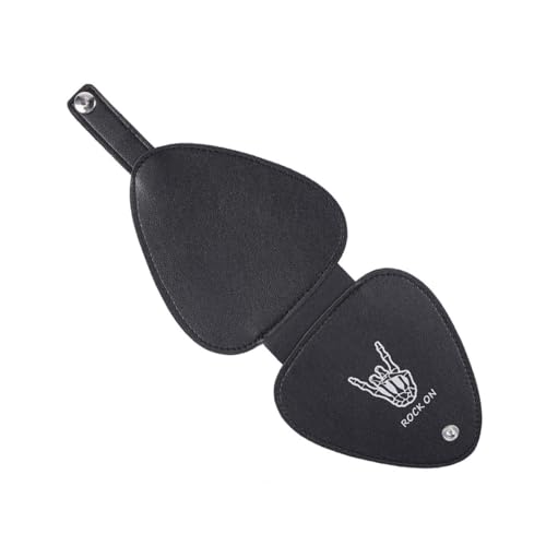 ERINGOGO Pu Leder Gitarrenplektrum Aufbewahrungstasche Langlebige Plectrum Wallet Kompakte Tasche für Gitarrenpicks Schützende Plectrum Hülle Schwarz Leicht Tragbar Platzsparend von ERINGOGO