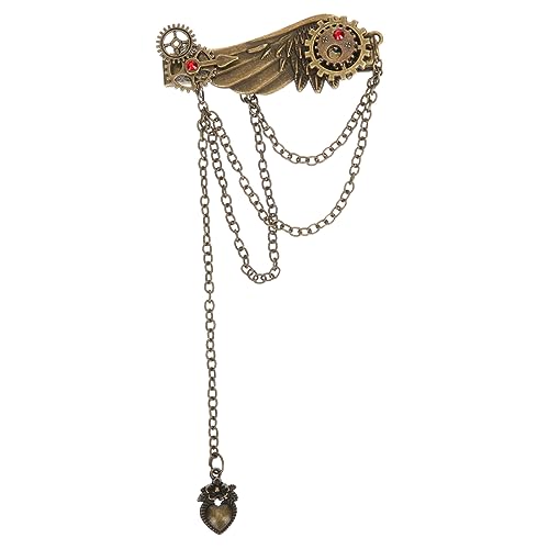 ERINGOGO Flügelform-punk-haarspange Mit Baumelnder Kette Für Frauen Und Mädchen Für Alltag Und Feiern von ERINGOGO