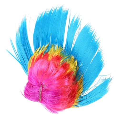 ERINGOGO Kostüm Kunsthaar Kopfschmuck Cosplay Perücke Punk Rocker Irokesenperücke Für Maskerade Zufällige Farbe von ERINGOGO
