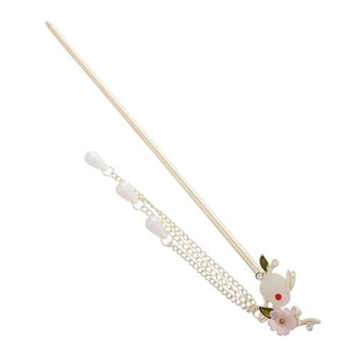 ERINGOGO Rabbit Hair Clip Für Junge Mädchen Vintage Chinesischer Haarschmuck Mit Quaste Klassisches Haarpin Für Hanfu Alloy Haarstäbchen Für Mädchen Niedliches Kaninchen Design von ERINGOGO