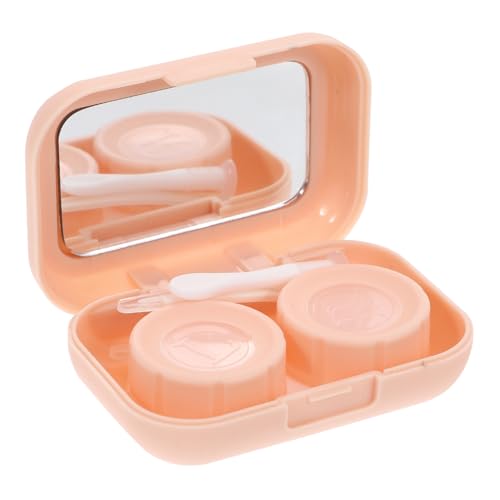 ERINGOGO Kontaktlinsenbehälter Süß Kleiner Kontaktlinsen Organizer Linsenbehälter Mit Spiegel Tragbar Für Reisen Und Outdoor Auslaufsichere Linsenbox Für Frauen von ERINGOGO