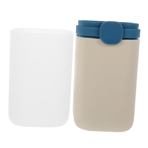 ERINGOGO Reise Zahnbürstenetui Mit Praktischem Becher Tragbarer Zahnpasta-Container Für Zuhause Und Unterwegs Für Camping Schule Und Tägliche Mundhygiene Stilvollem Inselblau von ERINGOGO