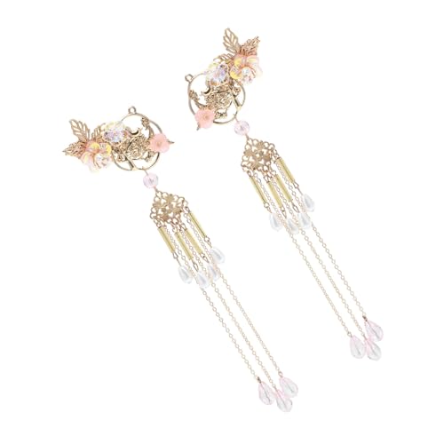 ERINGOGO Retro Chinesische Haarnadel aus Metall mit Langem Quastenanhänger Hohlem Blüten design Eleganter Haarspange für Frauen und Mädchen Geeignet für Hochsteckfrisuren und Festliche von ERINGOGO