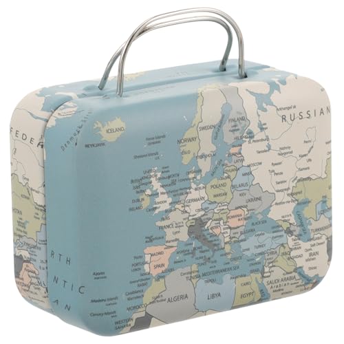 ERINGOGO Retro Mini Koffer Aufbewahrungsbox mit Henkel Dekorative Kosmetik und Schmucksammelbox Kleine Vintage Schmuckkiste Vielseitiger Organizer für Wimpern und Kleinigkeiten von ERINGOGO