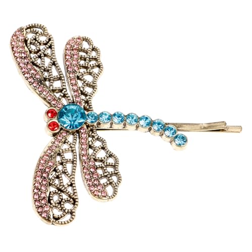 ERINGOGO Rhinestone Libellen Haarklammer mit Kristallbesatz Haarnadel Eleganter Haarschmuck für Damen Vintage Haarspange für Hochzeit Party und Alltag von ERINGOGO