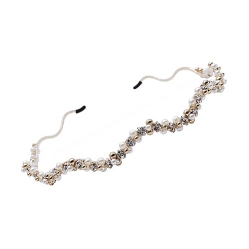 ERINGOGO Rhinestone Perlen Haarreif Wellenförmig Eleganter Leichter Haarschmuck für Damen Hochzeit Geburtstag Party von ERINGOGO