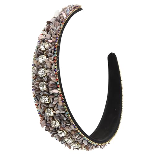 ERINGOGO Rhinestone Stirnband Damen mit Breiter Polsterung Verziert mit Buntem Türkis und Strasssteinen Modisches Haarschmuck accessoire für Hochzeit Party und Alltag Eleganter Kopfschmuck von ERINGOGO