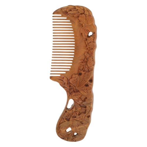 ERINGOGO Sandelholz Holzfeinzahnkamm Handgefertigt Ergonomisch Dualseitig mit Kopfmassage Damen Herren Schmuck Accessoire von ERINGOGO