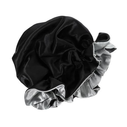 ERINGOGO Satinhaube Verstellbar Für Damen Doppellagig Aus Seidigem Material Schlafmütze Schützt Haare Vor Trockenheit Rauheit Und Haarausfall Zum Schlafen Für Lange Lockige Oder Kurze von ERINGOGO