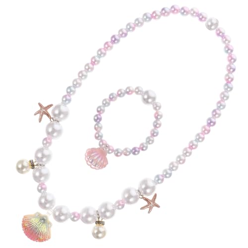ERINGOGO Schmuckset Perlen Meerjungfrau Design Schmuckset für Mädchen mit Halskette und Armband Dekoratives Party Verkleidung und Alltag Hautfreundlich und Formbeständig ERINGOGO Schmuckset Perlen Meerjungfrau Design Schmuckset für Mädchen mit Halskette und Armband Dekoratives Party Verkleidung und Alltag Hautfreundlich und Formbeständig von ERINGOGO