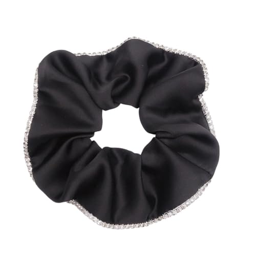 ERINGOGO 1stück Schwarzer Haargummi Aus Satin Elastischer Haarring Für Damen Haaraccessoire Für Jeden Anlass Bequem Und Strapazierfähig Für Alltag Und Partys von ERINGOGO