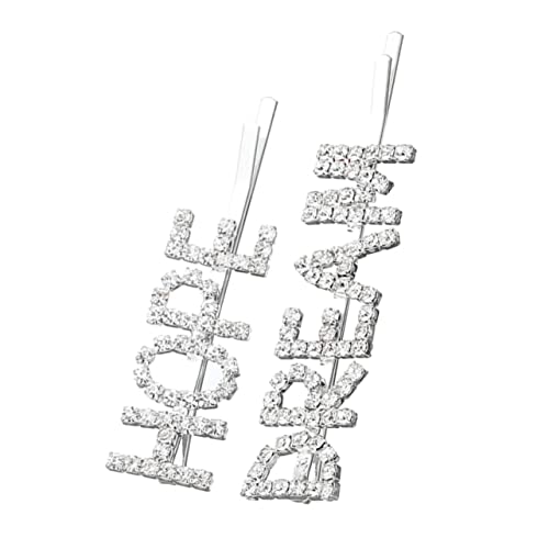 ERINGOGO Silberne Buchstaben Haarklammern aus Langlebiger und Strass Modischer Haarschmuck für Frauen und Bräute für Hochzeiten Partys und Tägliches Styling Leicht und Tragbar von ERINGOGO