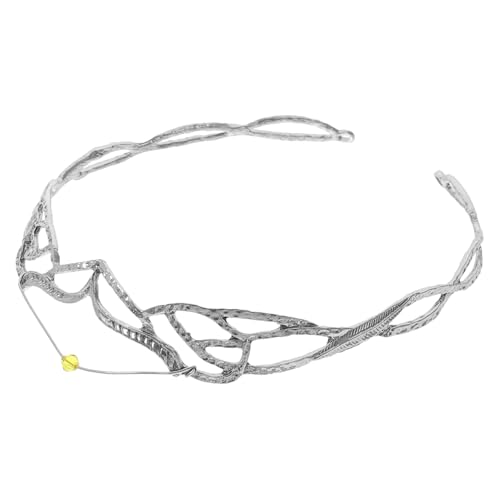 ERINGOGO Silberne Elfenkrone Haarreif für Braut Vintage Hochzeit Tiara Headband Damen Haarschmuck Leicht und Komfortabel für Hochzeitsfeier Geburtstag und Festliche Anlässe von ERINGOGO
