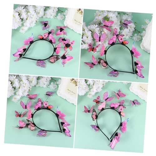ERINGOGO Simulierter Schmetterling Haarreif für Damen Einzigartiges Design Leicht und Verstellbar Pinkes Haarschmuck Accessoire für Hochzeit Party Valentinstag und Besondere Anlässe von ERINGOGO