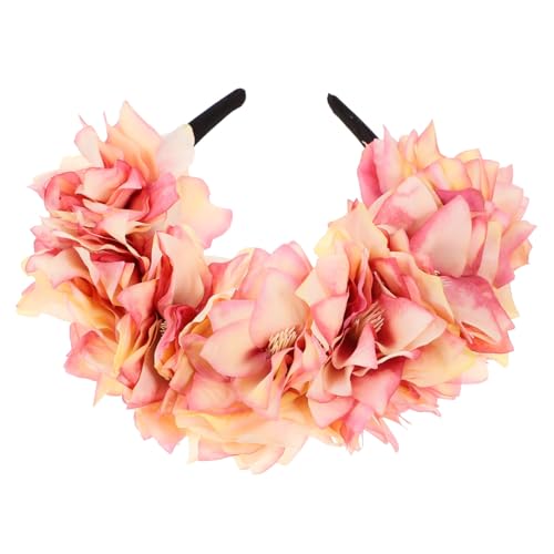 ERINGOGO Simuliertes Blumenhaarband Doppelreihig Peonien Design Stabiles Kopfstück für Hochzeit Karneval Party und Festliche Anlässe Eleganter Haarschmuck für Damen von ERINGOGO