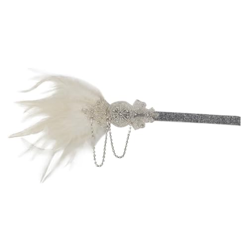 ERINGOGO Stirnband Damen Weiß mit Quasten Leichtes Party Haarschmuck für Hochzeit Fotoshooting und Festliche Anlässe Komfortables und Modisches Kopfbedeckung von ERINGOGO