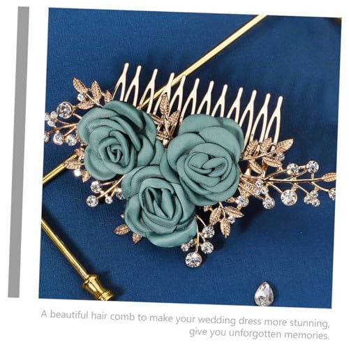 ERINGOGO Strass Haarkamm mit Künstlichen Blumen Braut Haarschmuck mit Floralem Design Eleganter Haaraccessoire für Frauen und Mädchen für Hochzeit Party und Festliche Anlässe von ERINGOGO