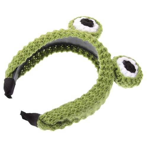 ERINGOGO Strick Frosch Stirnband Damen Waschgesicht Haarband Spa Make Up Haarreif Weich Bequem Alltagstauglich Modisch Tierisches Design Grün von ERINGOGO