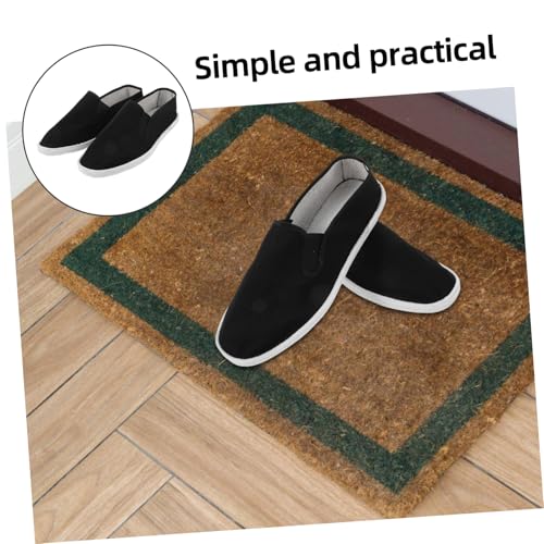 ERINGOGO Taichi Trainingsschuhe Herren Schwarz Leichte Kung Fu Stoffschuhe mit Dicker Sohle Flexible Martial Arts Schuhe im Traditionellen Chinesischen Stil Vielseitig für Alltag und von ERINGOGO