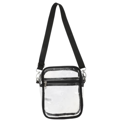 ERINGOGO Transparent Verstellbare Crossbody Bag mit Reißverschluss Große PVC Umhängetasche für Damen und Herren Klarer Sport und Festivalbeutel Multifunktionale Kosmetiktasche und von ERINGOGO