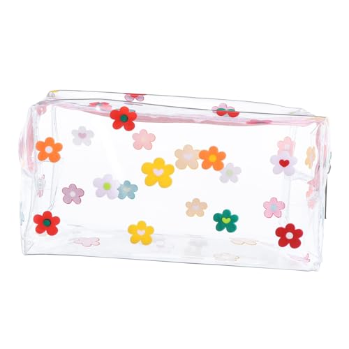 ERINGOGO Transparente Kosmetiktasche mit Reißverschluss Tragbarer Kulturbeutel aus Strapazierfähigem PVC Multifunktionale Reise Toilettentasche für Damen Praktischer Organizer für Kosmetik von ERINGOGO