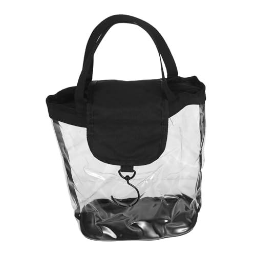 ERINGOGO Transparenter Kulturbeutel mit Aufhängehaken wasserdichte Reise Kosmetiktasche aus PVC mit Verstärktem Griff Großem Fach und Mesh Taschen Vielseitiger Make Up Organizer für Damen von ERINGOGO