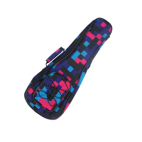 ERINGOGO Cotton Padded Ukulele Tragetasche Doppelter Schulterrucksack Mit Floralem Karomuster Für Männer Und Frauen Stabil Und Praktisch Für Transport Von Musikinstrumenten Rot von ERINGOGO
