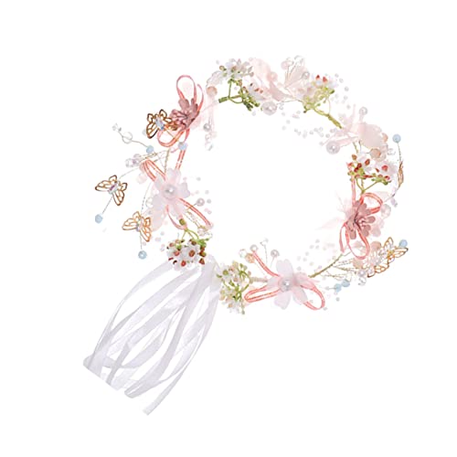 ERINGOGO Lovely Girls Blumen Haarband Für Hochzeiten Einstellbare Kopfkrone Mit Ribbon Für Blumenmädchen Handgefertigte Haarschmuck Für Feste Und Fotoshootings von ERINGOGO